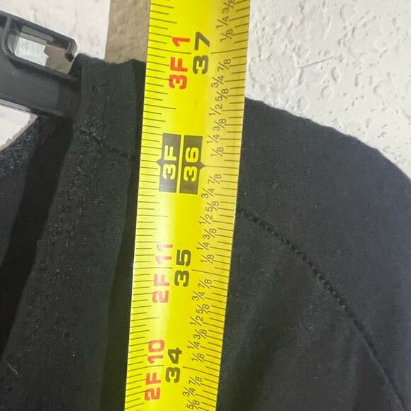 Vince Faux Wrap Shift Dress Women's Size S Black Dolman 3/4 Sleeve - Picture 6 of 7